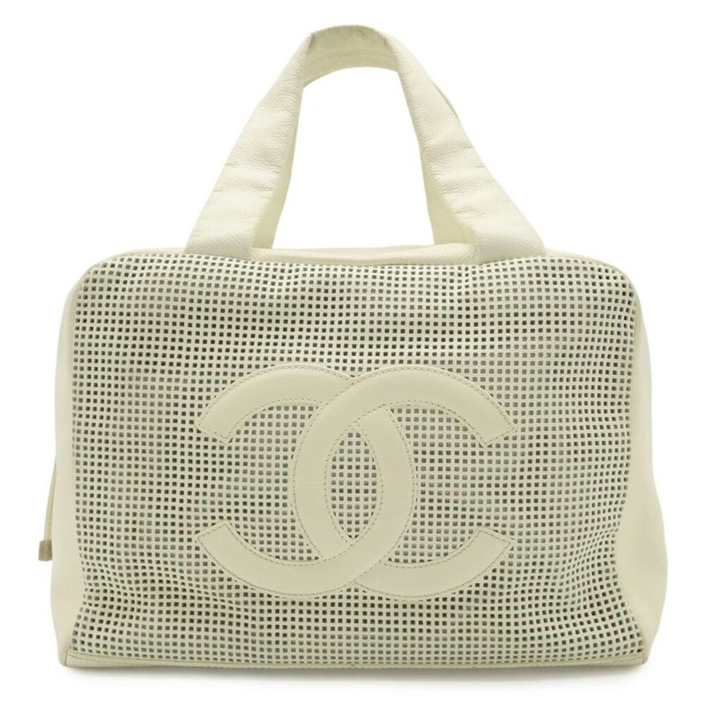 Chanel Coco Mark Leather Handbag Ivory
